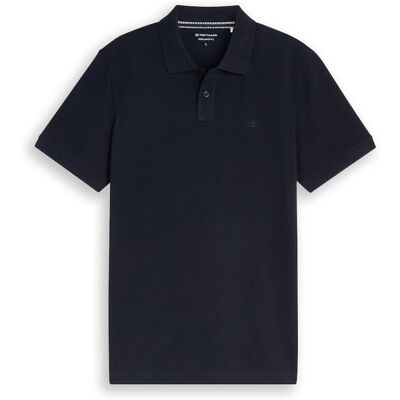 TOM TAILOR Herren Piqué Poloshirt mit Logo-Stickerei, blau, Uni, Gr. L TOM TAILOR Herren Piqué Poloshirt mit Logo-Stickerei, blau, Uni, Gr. L