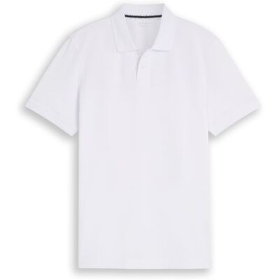 TOM TAILOR Herren Piqué Poloshirt mit Logo-Stickerei, weiß, Uni, Gr. XXL TOM TAILOR Herren Piqué Poloshirt mit Logo-Stickerei, weiß, Uni, Gr. XXL