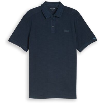 TOM TAILOR Herren Piqué Poloshirt mit Logo-Badge, blau, Uni, Gr. XXXL TOM TAILOR Herren Piqué Poloshirt mit Logo-Badge, blau, Uni, Gr. XXXL