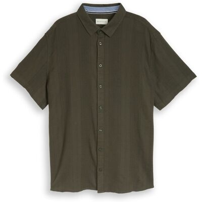 TOM TAILOR Herren Plus Size - Kurzarmhemd aus Baumwolle, grün, Uni, Gr. 2XL TOM TAILOR Herren Plus Size - Kurzarmhemd aus Baumwolle, grün, Uni, Gr. 2XL