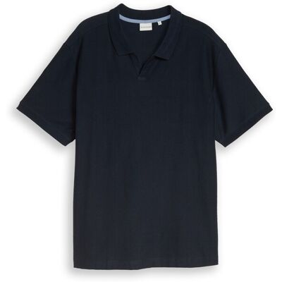 TOM TAILOR Herren Plus Size - Poloshirt mit Ottoman-Struktur, blau, Uni, Gr. 2XL TOM TAILOR Herren Plus Size - Poloshirt mit Ottoman-Struktur, blau, Uni, Gr. 2XL