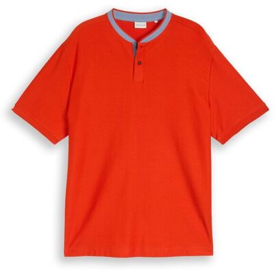 TOM TAILOR Herren Plus Size - Poloshirt mit Stehkragen, rot, Uni, Gr. 5XL TOM TAILOR Herren Plus Size - Poloshirt mit Stehkragen, rot, Uni, Gr. 5XL