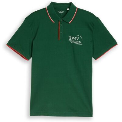 TOM TAILOR Herren Jersey Poloshirt mit Print, grün, Uni, Gr. XXXL TOM TAILOR Herren Jersey Poloshirt mit Print, grün, Uni, Gr. XXXL