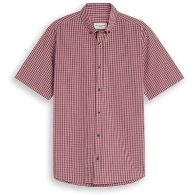 TOM TAILOR Herren Regular Fit Kurzarmhemd mit Karomuster, rosa, Kariert, Gr. XXXL TOM TAILOR Herren Regular Fit Kurzarmhemd mit Karomuster, rosa, Kariert, Gr. XXXL
