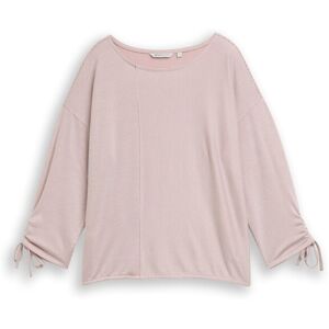 TOM TAILOR DENIM Damen Loose Fit Langarmshirt mit Raffärmeln, rosa, Gestreift, Gr. M TOM TAILOR DENIM Damen Loose Fit Langarmshirt mit Raffärmeln, rosa, Gestreift, Gr. M