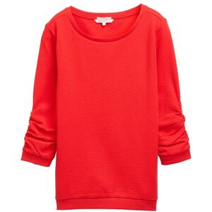 TOM TAILOR DENIM Damen Sweatshirt mit Raffungen, rot, Uni, Gr. XS TOM TAILOR DENIM Damen Sweatshirt mit Raffungen, rot, Uni, Gr. XS