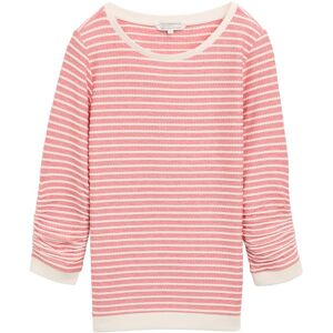 TOM TAILOR DENIM Damen Sweatshirt mit Streifenmuster, rot, Gestreift, Gr. M TOM TAILOR DENIM Damen Sweatshirt mit Streifenmuster, rot, Gestreift, Gr. M