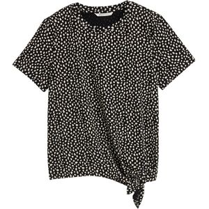 TOM TAILOR DENIM Damen T-Shirt mit Knoten-Detail, schwarz, Gepunktet, Gr. XS TOM TAILOR DENIM Damen T-Shirt mit Knoten-Detail, schwarz, Gepunktet, Gr. XS