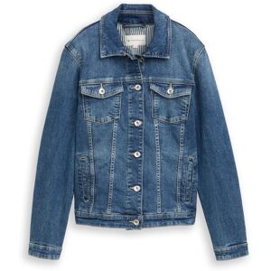 TOM TAILOR Damen Jeansjacke mit recycelter Baumwolle, blau, Uni, Gr. XS TOM TAILOR Damen Jeansjacke mit recycelter Baumwolle, blau, Uni, Gr. XS