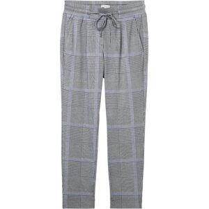 TOM TAILOR Damen Loose Fit Hose im Karomuster, blau, Kariert, Gr. 46/28 TOM TAILOR Damen Loose Fit Hose im Karomuster, blau, Kariert, Gr. 46/28