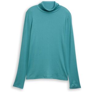 TOM TAILOR Damen Langarmshirt mit Rollkragen, blau, Uni, Gr. XXXL TOM TAILOR Damen Langarmshirt mit Rollkragen, blau, Uni, Gr. XXXL