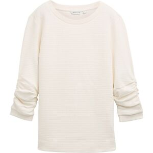 TOM TAILOR Damen Jacquard Sweatshirt, weiß, Uni, Gr. M TOM TAILOR Damen Jacquard Sweatshirt, weiß, Uni, Gr. M