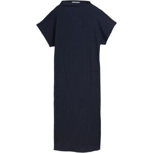 TOM TAILOR DENIM Damen Midi-Kleid mit Stehkragen, blau, Uni, Gr. S TOM TAILOR DENIM Damen Midi-Kleid mit Stehkragen, blau, Uni, Gr. S