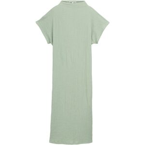 TOM TAILOR DENIM Damen Midi-Kleid mit Stehkragen, grün, Uni, Gr. S TOM TAILOR DENIM Damen Midi-Kleid mit Stehkragen, grün, Uni, Gr. S