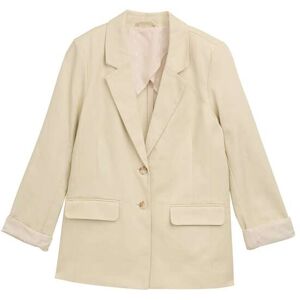 TOM TAILOR Damen Regular Fit Blazer aus Twill, beige, Uni, Gr. 36 TOM TAILOR Damen Regular Fit Blazer aus Twill, beige, Uni, Gr. 36