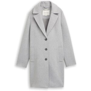 TOM TAILOR Damen Wollmantel mit Eingriffstaschen, grau, Meliert, Gr. S TOM TAILOR Damen Wollmantel mit Eingriffstaschen, grau, Meliert, Gr. S