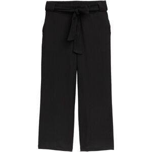 TOM TAILOR DENIM Damen High Waist Culotte Hose mit Bindegürtel, schwarz, Uni, Gr. S TOM TAILOR DENIM Damen High Waist Culotte Hose mit Bindegürtel, schwarz, Uni, Gr. S
