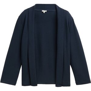 TOM TAILOR Damen Cardigan mit Schalkragen, blau, Uni, Gr. XXL TOM TAILOR Damen Cardigan mit Schalkragen, blau, Uni, Gr. XXL