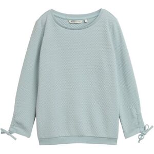 TOM TAILOR DENIM Damen Slim Fit Sweatshirt mit Raffärmeln, blau, Uni, Gr. M TOM TAILOR DENIM Damen Slim Fit Sweatshirt mit Raffärmeln, blau, Uni, Gr. M
