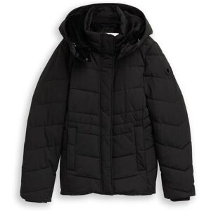 TOM TAILOR Damen Puffer-Jacke mit abnehmbarer Kapuze, schwarz, Uni, Gr. XL TOM TAILOR Damen Puffer-Jacke mit abnehmbarer Kapuze, schwarz, Uni, Gr. XL