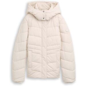 TOM TAILOR Damen Puffer-Jacke mit abnehmbarer Kapuze, weiß, Uni, Gr. XL TOM TAILOR Damen Puffer-Jacke mit abnehmbarer Kapuze, weiß, Uni, Gr. XL