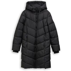 TOM TAILOR Damen Puffer-Mantel mit Kapuze, schwarz, Uni, Gr. XXXL TOM TAILOR Damen Puffer-Mantel mit Kapuze, schwarz, Uni, Gr. XXXL