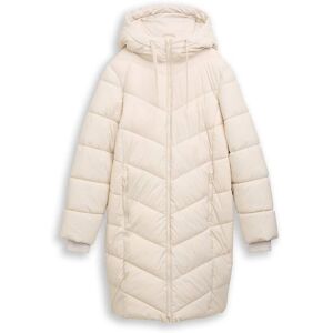 TOM TAILOR Damen Puffer-Mantel mit Kapuze, weiß, Uni, Gr. S TOM TAILOR Damen Puffer-Mantel mit Kapuze, weiß, Uni, Gr. S
