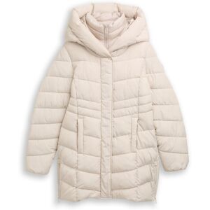 TOM TAILOR Damen Puffer-Mantel im 2-in-1-Look, weiß, Uni, Gr. S TOM TAILOR Damen Puffer-Mantel im 2-in-1-Look, weiß, Uni, Gr. S