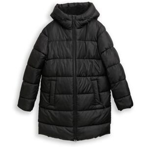 TOM TAILOR DENIM Damen Puffer-Mantel mit Kapuze, schwarz, Uni, Gr. S TOM TAILOR DENIM Damen Puffer-Mantel mit Kapuze, schwarz, Uni, Gr. S