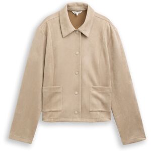 TOM TAILOR Damen Regular Fit Jacke in Wildleder-Optik, grau, Uni, Gr. XXXL TOM TAILOR Damen Regular Fit Jacke in Wildleder-Optik, grau, Uni, Gr. XXXL