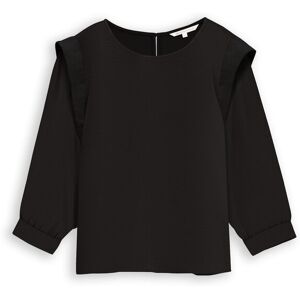 TOM TAILOR DENIM Damen Loose Fit Bluse, schwarz, Uni, Gr. S TOM TAILOR DENIM Damen Loose Fit Bluse, schwarz, Uni, Gr. S