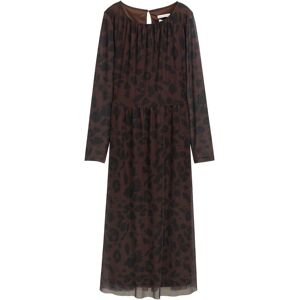TOM TAILOR Damen Midi-Meshkleid mit Muster, braun, Animalprint, Gr. 46 TOM TAILOR Damen Midi-Meshkleid mit Muster, braun, Animalprint, Gr. 46