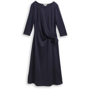 TOM TAILOR Damen Jersey Midi-Kleid mit Knoten-Detail, blau, Uni, Gr. 34 TOM TAILOR Damen Jersey Midi-Kleid mit Knoten-Detail, blau, Uni, Gr. 34
