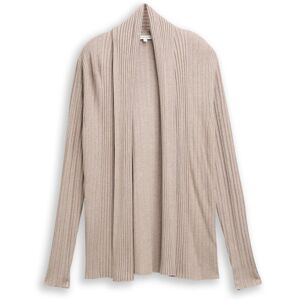 TOM TAILOR Damen Cardigan mit Schalkragen, braun, Meliert, Gr. XXL TOM TAILOR Damen Cardigan mit Schalkragen, braun, Meliert, Gr. XXL