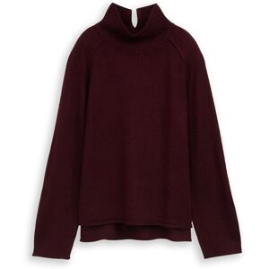 TOM TAILOR Damen Loose Fit Strickpullover mit Stehkragen, rot, Meliert, Gr. M TOM TAILOR Damen Loose Fit Strickpullover mit Stehkragen, rot, Meliert, Gr. M