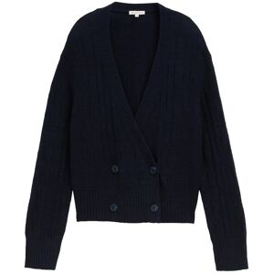 TOM TAILOR Damen Cardigan in Wickel-Optik, blau, Uni, Gr. M TOM TAILOR Damen Cardigan in Wickel-Optik, blau, Uni, Gr. M