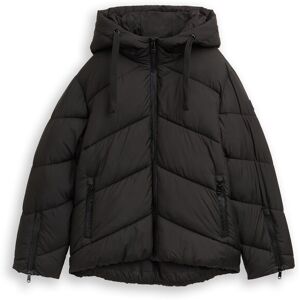 TOM TAILOR Damen Puffer-Jacke mit Kapuze, schwarz, Uni, Gr. XXL TOM TAILOR Damen Puffer-Jacke mit Kapuze, schwarz, Uni, Gr. XXL