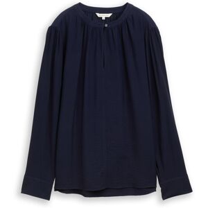TOM TAILOR Damen Crinkle Bluse mit Raffungen, blau, Uni, Gr. 34 TOM TAILOR Damen Crinkle Bluse mit Raffungen, blau, Uni, Gr. 34