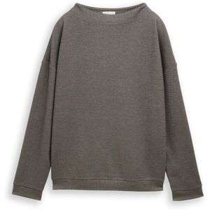 TOM TAILOR Damen Loose Fit Sweatshirt mit Stehkragen, schwarz, Gemustert, Gr. XS TOM TAILOR Damen Loose Fit Sweatshirt mit Stehkragen, schwarz, Gemustert, Gr. XS