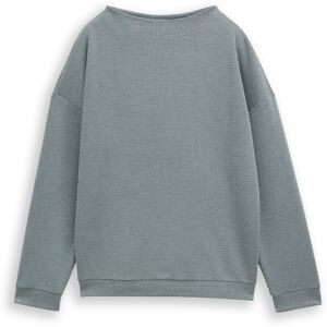 TOM TAILOR Damen Loose Fit Sweatshirt mit Stehkragen, grün, Gemustert, Gr. M TOM TAILOR Damen Loose Fit Sweatshirt mit Stehkragen, grün, Gemustert, Gr. M