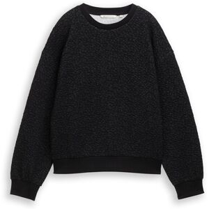 TOM TAILOR DENIM Damen Sweatshirt mit Glitzer-Effekt, schwarz, Uni, Gr. S TOM TAILOR DENIM Damen Sweatshirt mit Glitzer-Effekt, schwarz, Uni, Gr. S