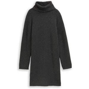TOM TAILOR DENIM Damen Mini-Kleid mit Rollkragen, grau, Meliert, Gr. XXL TOM TAILOR DENIM Damen Mini-Kleid mit Rollkragen, grau, Meliert, Gr. XXL