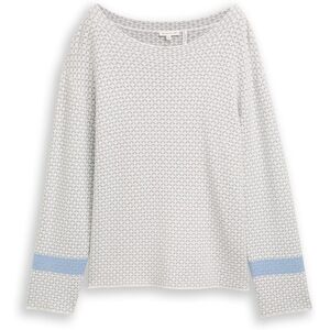 TOM TAILOR Damen Loose Fit Jacquard Strickpullover, grau, Gemustert, Gr. XXXL TOM TAILOR Damen Loose Fit Jacquard Strickpullover, grau, Gemustert, Gr. XXXL