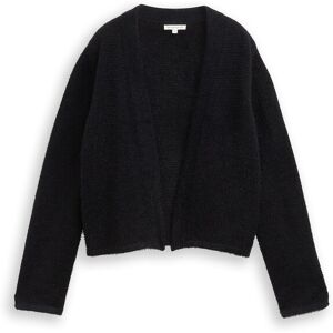 TOM TAILOR Damen Cardigan aus Federgarn, schwarz, Uni, Gr. XXL TOM TAILOR Damen Cardigan aus Federgarn, schwarz, Uni, Gr. XXL