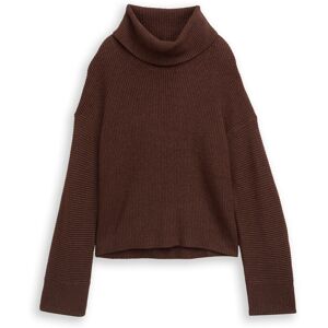 TOM TAILOR Damen Oversize Rollkragenpullover, braun, Meliert, Gr. M TOM TAILOR Damen Oversize Rollkragenpullover, braun, Meliert, Gr. M