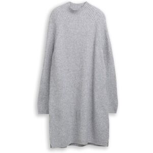 TOM TAILOR DENIM Damen Strickkleid mit Stehkragen, grau, Meliert, Gr. XXL TOM TAILOR DENIM Damen Strickkleid mit Stehkragen, grau, Meliert, Gr. XXL