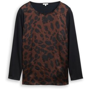 TOM TAILOR Damen Plus Size - Loose Fit Langarmshirt mit Leo-Print, braun, Animalprint, Gr. 44 TOM TAILOR Damen Plus Size - Loose Fit Langarmshirt mit Leo-Print, braun, Animalprint, Gr. 44