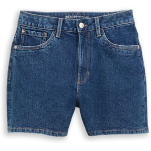 TOM TAILOR DENIM Damen TTELIN STRAIGHT High Waist Jeans Shorts, blau, Uni, Gr. XS TOM TAILOR DENIM Damen TTELIN STRAIGHT High Waist Jeans Shorts, blau, Uni, Gr. XS