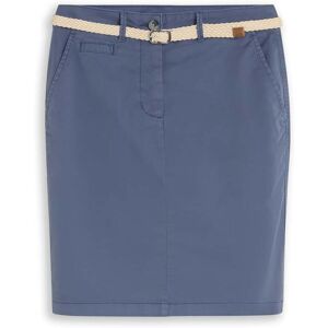 TOM TAILOR Damen Chino-Rock mit Gürtel, blau, Uni, Gr. 42 TOM TAILOR Damen Chino-Rock mit Gürtel, blau, Uni, Gr. 42