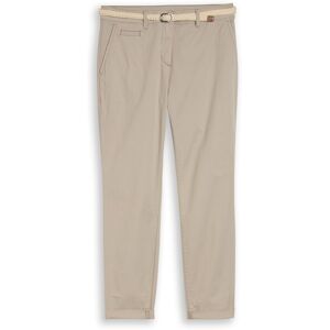 TOM TAILOR Damen Slim Chino Hose mit Gürtel, grau, Uni, Gr. 42/32 TOM TAILOR Damen Slim Chino Hose mit Gürtel, grau, Uni, Gr. 42/32